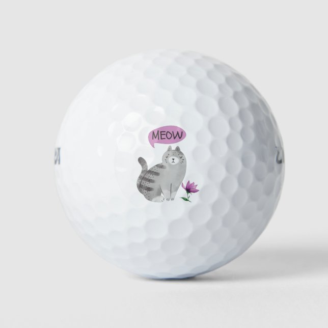 Pelotas De Golf Meow Cat (Anverso)