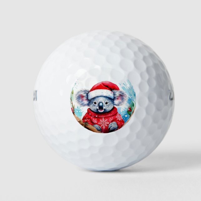 Pelotas De Golf Merry Aussie Navidades Koala (Anverso)