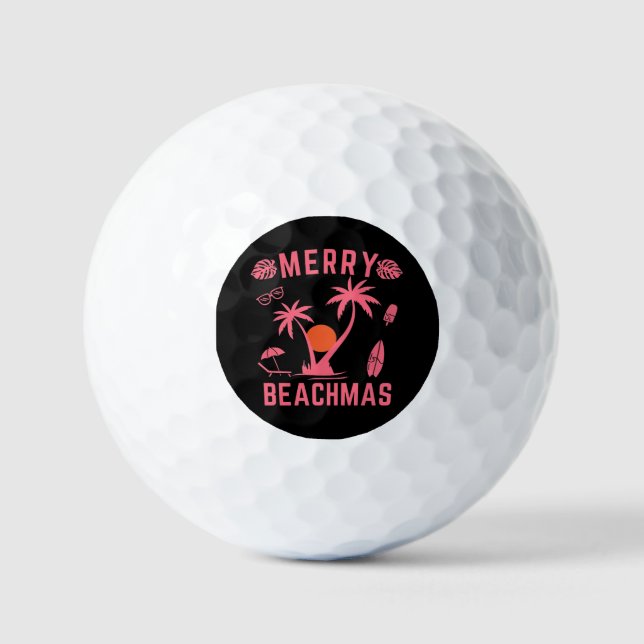 Pelotas De Golf Merry Beachmas Navidades En Julio (Anverso)
