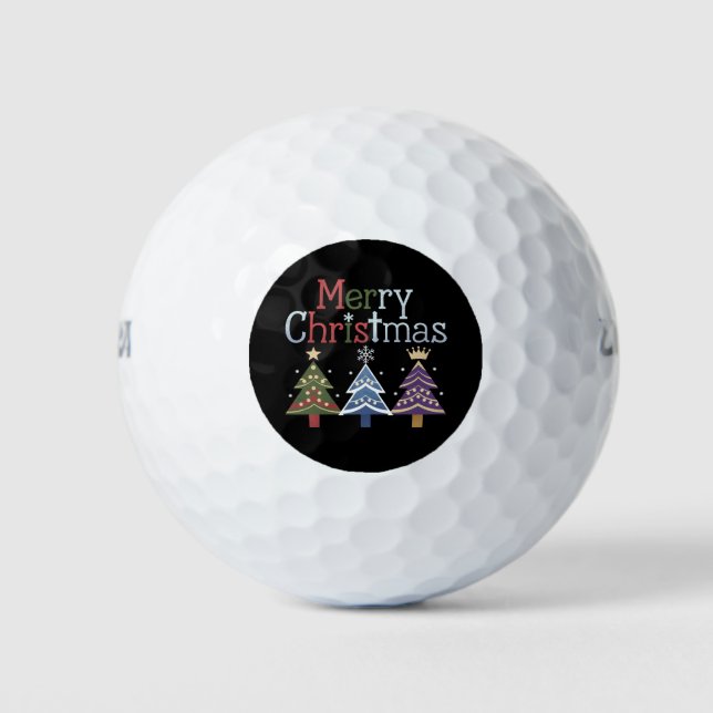 Pelotas De Golf Merry Christmas Cross Xmas Tree Retro (Anverso)