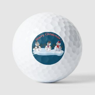 Pelotas De Golf Merry Christmas snowman custom text
