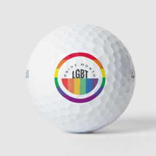Pelotas De Golf Mes de orgullo LGBT con orgullo feliz arco iris