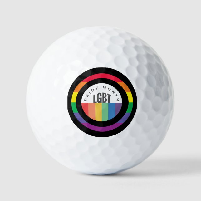 Pelotas De Golf Mes del Orgullo LGBT con el tema del arco iris (Anverso)