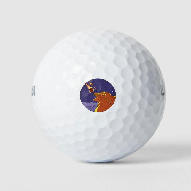 Pelotas De Golf Meteorito de dinosaurio (Anverso)