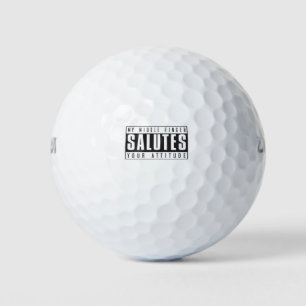 Pelotas De Golf Mi Dedo Medio Saluda Su Actitud