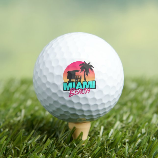 Pelotas De Golf Miami Beach Travel Vintage (Camiseta in situ)