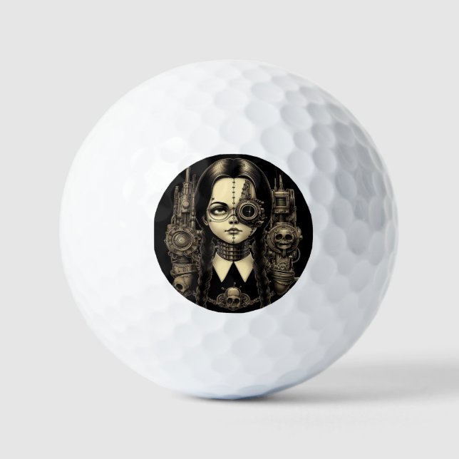 Pelotas De Golf Miércoles, Addams Spooky Gothic Novedad Regalo (Anverso)