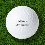 Pelotas De Golf Mike is Awesome Golf Balls<br><div class="desc">Personalizado imprimió bolas de golf personalizadas con su nombre y monograma u otro texto personalizado. Haga clic en Personalizar para editar fuentes y colores o agregue su propio texto e imágenes para crear uno único de un tipo de regalo.</div>