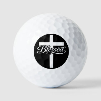 Pelotas De Golf Minimalist Blessed Cross Christian Faith Design