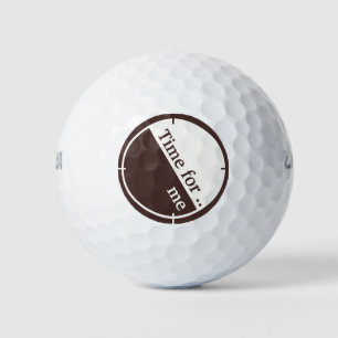 Pelotas De Golf Minimalista marrón y blanco, 60°, Texto