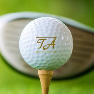 Pelotas De Golf Minimalista tus iniciativas en Gold-Brown con líne