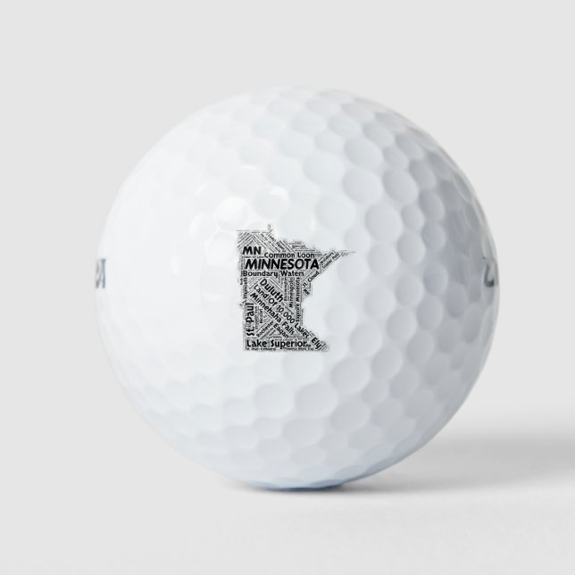Pelotas De Golf Minnesota State Word Cloud (Anverso)