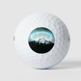 Pelotas De Golf Misteriosa luz de neón azul de montaña nevada