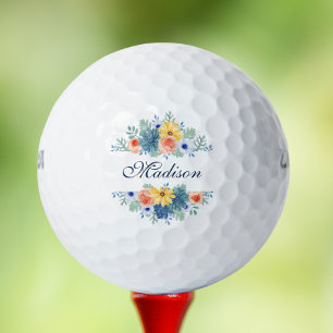 Pelotas De Golf Moda floral de primavera nombre personalizado mode