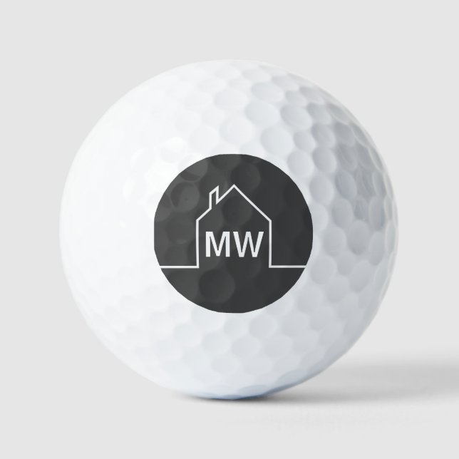 Pelotas De Golf Moda Gray Real Estate Company Monograma Realtor (Anverso)