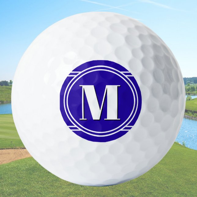 Pelotas De Golf Modern Elegant Blue Custom Monogram (Subido por el creador)
