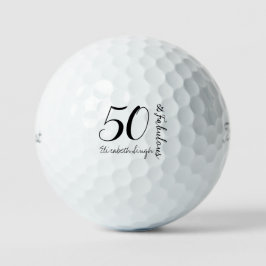 Pelotas De Golf Modern Fifty and Fabulous Bold 50th Birthday Party