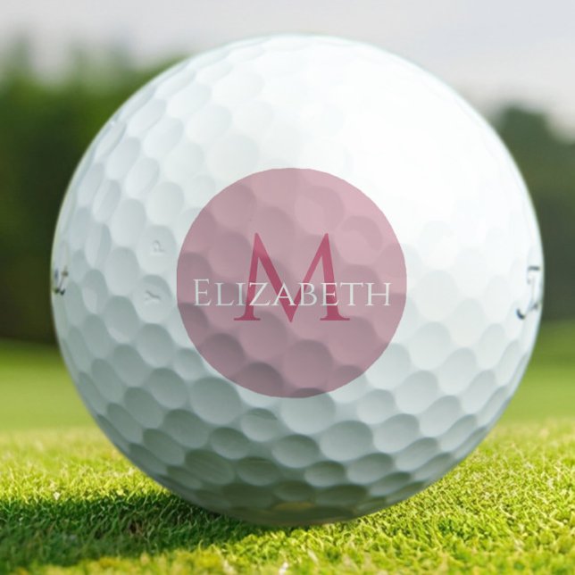 Pelotas De Golf Modern Pink Monogram Personalized Elegant  (Subido por el creador)