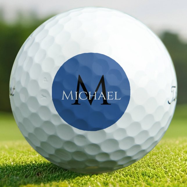 Pelotas De Golf Modern Royal Blue Monogram Custom  (Subido por el creador)