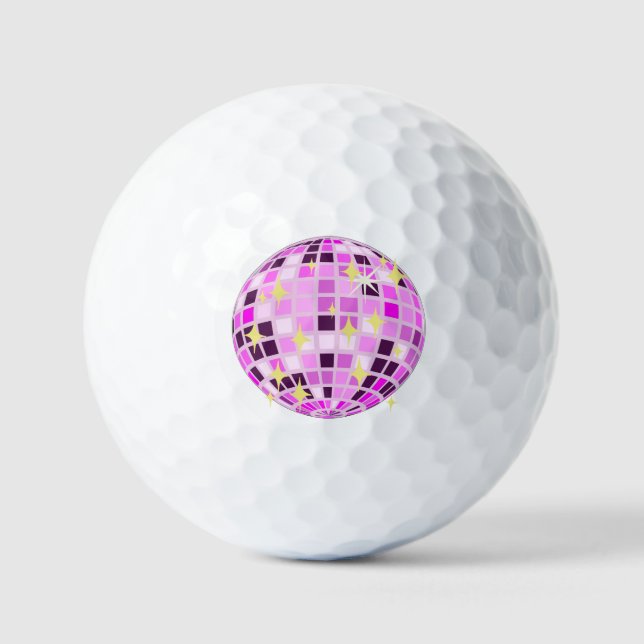 Pelotas De Golf Moderna Discoteca Purple Retro Rosa Ball Beige (Anverso)