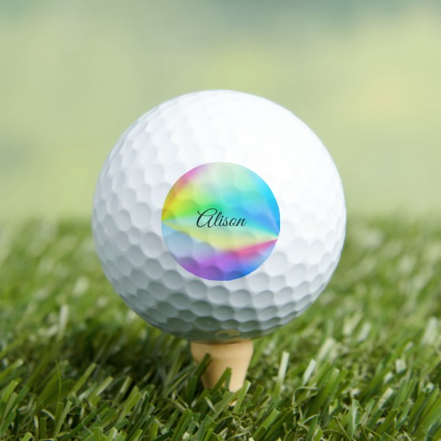Pelotas De Golf Moderno arcoíris pastel iridiscente coloreado,  (Camiseta in situ)