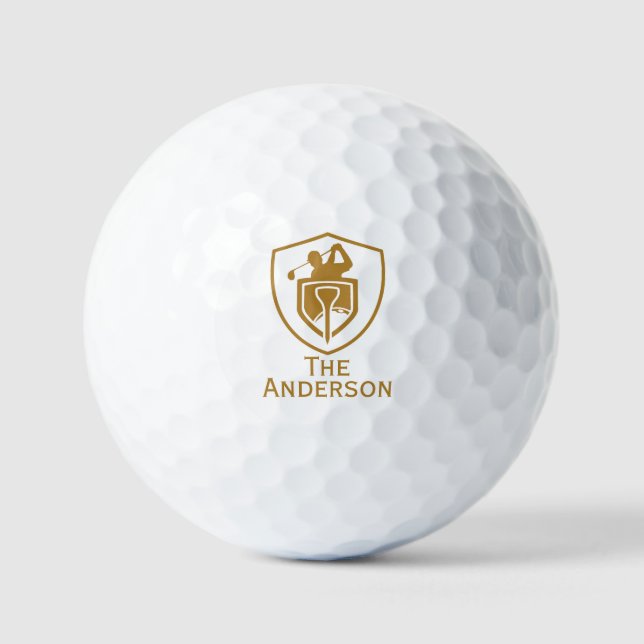 Pelotas De Golf Moderno dorado (Anverso)