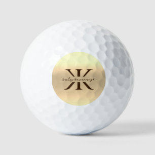 Pelotas De Golf Moderno Gold Elegant Monograma K Profesional