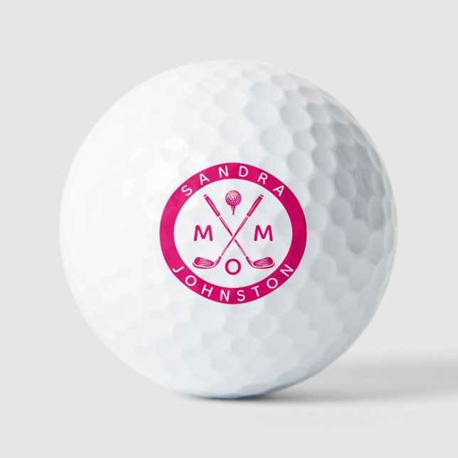 Pelotas De Golf Moderno Mamá Nombre Personalizado Golf Lover Clubs (Anverso)