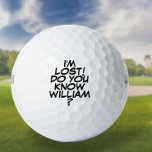 Pelotas De Golf Moderno Mensaje De Diversión Personalizado Que Me<br><div class="desc">¡No vuelvas a mezclar las bolas! Personalice el nombre para crear unas bolas de golf únicas diseñadas para poner un latido,  un zap,  un zap en el juego de cualquiera. Diseñado por Thisisnotme©</div>