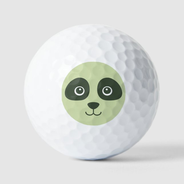 Pelotas De Golf Moderno Panda Cute Face Verde Claro (Anverso)