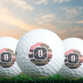 Pelotas De Golf Moderno y elegante camuflaje rosa y verde, persona