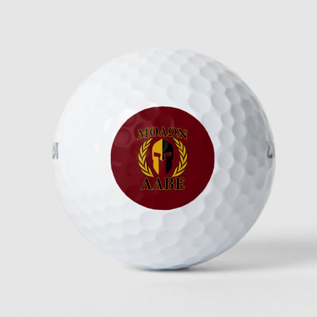 Pelotas De Golf Molon Labe Laurels Guerreros Espartanos (Anverso)