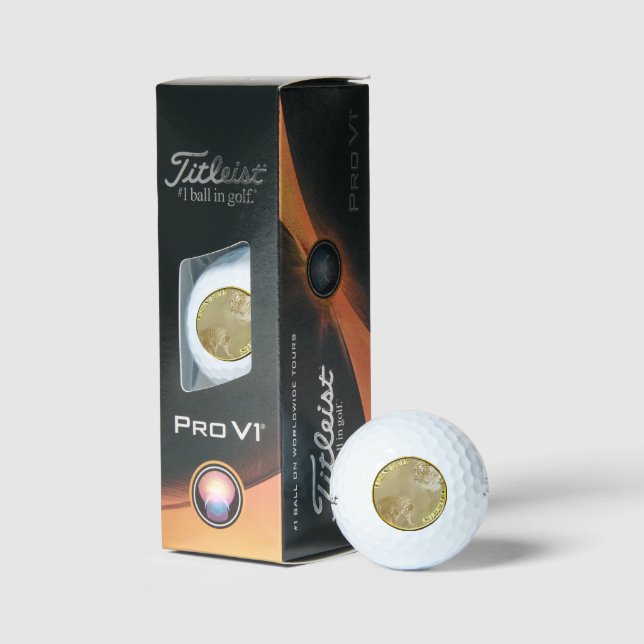 Pelotas De Golf Moneda de oro de los tigres de Bengala, (Embalaje)