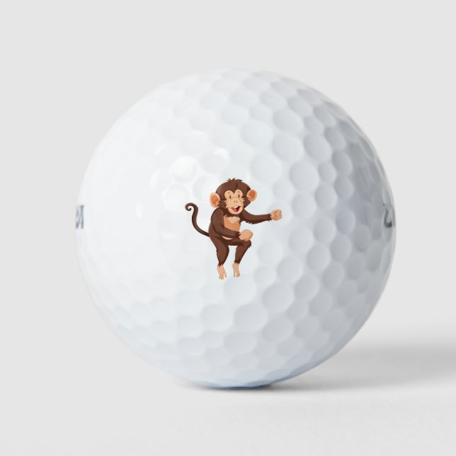 Pelotas De Golf Mono bailando (Anverso)