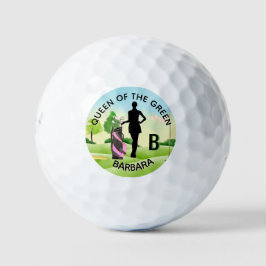 Pelotas De Golf Monograma 3D del campo de golf Lady Golfer