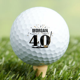 Pelotas De Golf Monograma 40 cumpleaños
