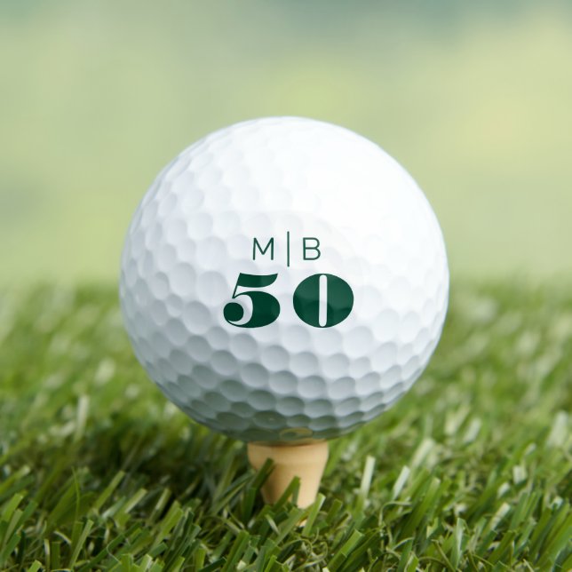 Pelotas De Golf Monograma 50 cumpleaños (Camiseta in situ)