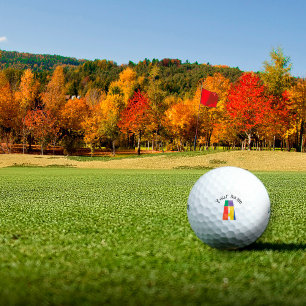 Pelotas De Golf Monograma A amarillo morado verde rojo