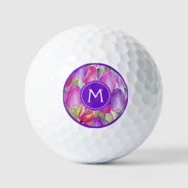 Pelotas De Golf Monograma acuarela FLORAL