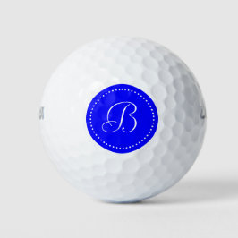 Pelotas De Golf Monograma Azul con Puntos