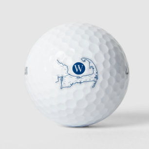 Pelotas De Golf Monograma azul de la marina Caído del Cabo