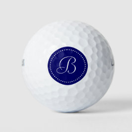 Pelotas De Golf Monograma Azul Marino Oscuro con Puntos