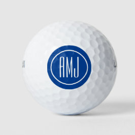Pelotas De Golf Monograma azul y blanco personalizar