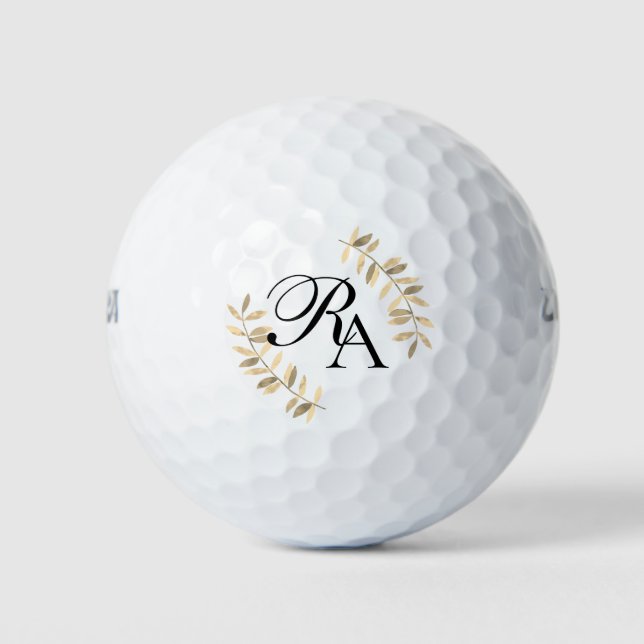 Pelotas De Golf Monograma blanco simple (Anverso)