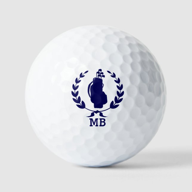 Pelotas De Golf Monograma Bolsa de Golf Wreath Monogramado Persona (Anverso)