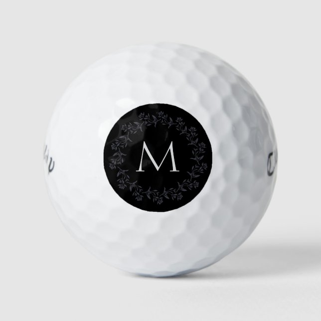 Pelotas De Golf Monograma Bonito Floral (Anverso)