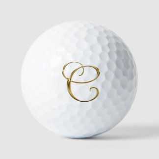 Pelotas De Golf Monograma C metálico dorado falso