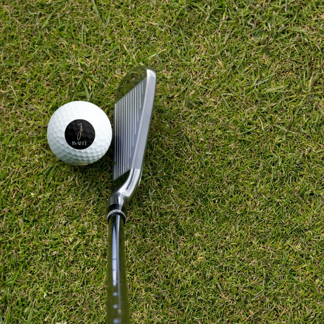 Pelotas De Golf Monograma caligrafía acuarela I negro (Subido por el creador)