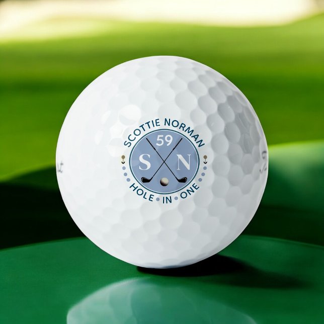 Pelotas De Golf Monograma clásico con agujero en uno personalizado (Subido por el creador)