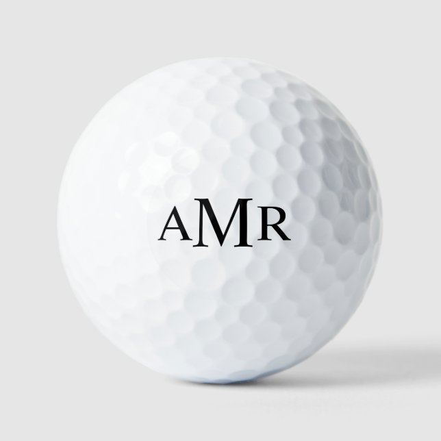 Pelotas De Golf Monograma clásico personalizado (Anverso)